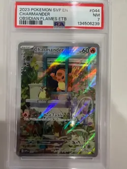 CHARMANDER 2023 POKEMON OBSIDIAN FLAMES ETB BLACK STAR PROMO #044 PSA 7 Q0004 - Image 1