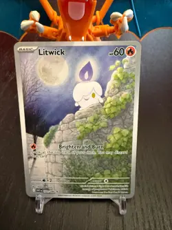 Pokemon TCG Litwick 101/086 Illustration Rare SV: White Flare Holo Near Mint NM - Image 1
