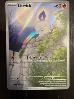 Pokemon TCG Litwick 101/086 Illustration Rare SV: White Flare Holo Near Mint NM - Image 3