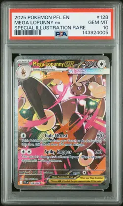 2025 Pokemon Phantasmal Flames Mega Lopunny EX Special IR PSA 10 #128 - Image 1