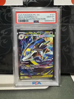 2025 Pokemon Phantasmal Flames Mega Sharpedo Ex Special Illustration Rare PSA 10 - Image 1