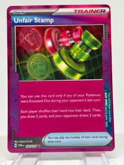 Pokemon TCG: Unfair Stamp (165/167) Ace SPEC Rare -- SV: Twilight Masquerade - Image 1