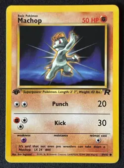 1st Edition Machop - Team Rocket - #59/82 - Vintage Pokemon Card 1999 WOTC - Image 1