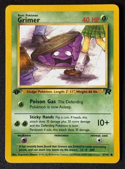 1st Edition Grimer - Team Rocket - #57/82 - Vintage Pokemon Card 1999 WOTC - Image 1
