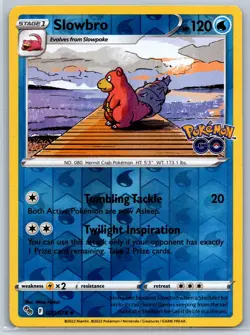 Slowbro - Reverse Holo - Pokemon GO 020/078 TCG Card NM - Image 1