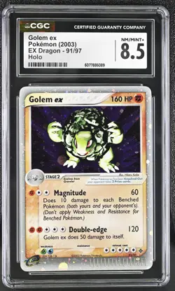 CGC 8.5 Golem ex 2003 EX Dragon 91/97 Holo SWIRL Pokemon Card - Image 1