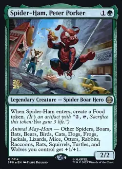 Spider-Ham, Peter Porker - Foil Prerelease Promo SPM NM MTG - Image 1