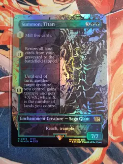 Summon: Titan (Borderless) Final Fantasy Foil MTG FIN NM Magic the Gathering - Image 1