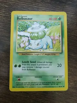 Pokemon Bulbasaur 44/102 Base Set UK Print 1999-2000 - Image 1