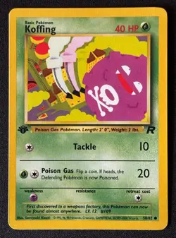 1st Edition Koffing - Team Rocket - #58/82 - Vintage Pokemon Card 1999 WOTC - Image 1