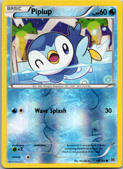 Pokemon Reverse Holo Piplup XY - BREAKthrough 36/162 LP - Image 1