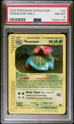 2002 POKEMON EXPEDITION #30 VENUSAUR-HOLO PSA 8 - Image 3