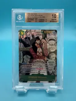 One Piece Dracule Mihawk Azure Sea's Seven Manga Alt Art OP14-119 BGS 10 ENGLISH - Image 1