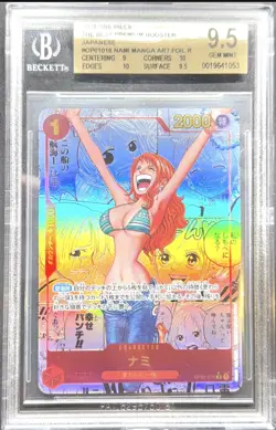 One Piece TCG BGS 9.5 Gem Mint Nami OP01-016 Manga Alt Art The Best Japanese PRB - Image 1