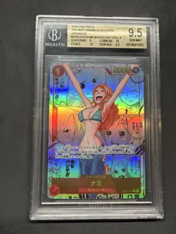 One Piece TCG BGS 9.5 Gem Mint Nami OP01-016 Manga Alt Art The Best Japanese PRB - Image 3