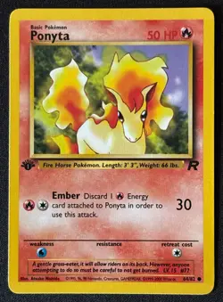 1st Edition Ponyta - Team Rocket - #64/82 - Vintage Pokemon Card 1999 WOTC - Image 1