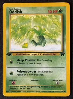 1st Edition Oddish - Team Rocket - #63/82 - Vintage Pokemon Card 1999 WOTC - Image 1