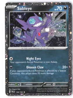 Pokemon Sableye (Cosmos Holo) 136/193 Miscellaneous Cards & Products NM Holo - Image 1
