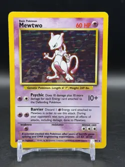 Mewtwo Holo Rare 10/102 1999 Pokemon Base Set English WOTC LP - Image 1