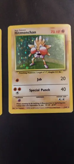 Vintage Pokemon TCG Base Set Holo Ninetales 12/102 & Hitmonchan 7/102 Mp - Lp - Image 2