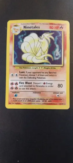 Vintage Pokemon TCG Base Set Holo Ninetales 12/102 & Hitmonchan 7/102 Mp - Lp - Image 3