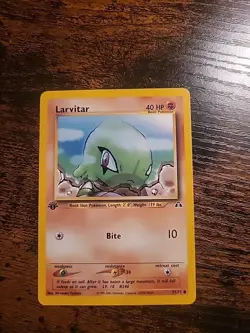 1x Pokemon TCG Larvitar Neo Discovery 57/75 Regular 1st Edition Common NM - Image 1