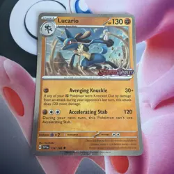 Lucario 114/198 Cosmos Holo Scarlet & Violet Stamped Pokemon TCG Near Mint - Image 1