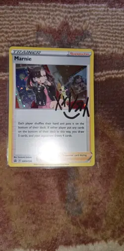 Pokemon TCG Marnie SWSH120 Holo Black Star Promo NM signature Galaxy Swirl 💫 NM - Image 1