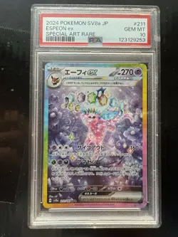 Pokemon Espeon EX 211/187 SAR SV8a Terastal Festival Japanese PSA 10 - Image 1
