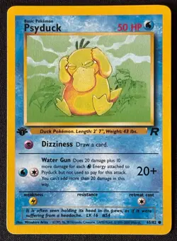 1st Edition Psyduck - Team Rocket - #65/82 - Vintage Pokemon Card 1999 WOTC - Image 1
