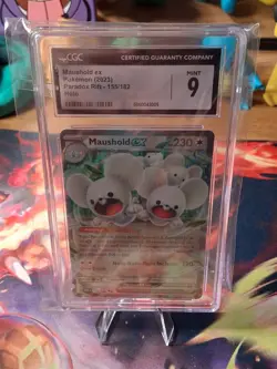 Maushold EX Holo SV04 155/182 Paradox Rift Pokemon Card CGC 9 English Graded - Image 1