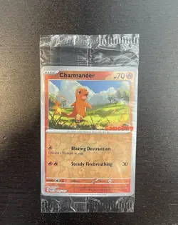 Pokemon Charmander Reverse Holo Card 004/165 GameStop Promo, Sealed - Image 1