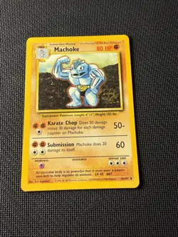 Machoke 34/102 - Pokemon Base Set Unlimited LP 1 - Image 1