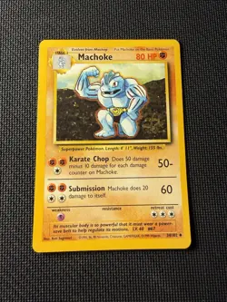 Machoke 34/102 - Pokemon Base Set Unlimited LP 2 - Image 1