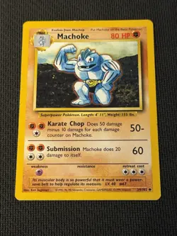 Machoke 34/102 - Pokemon Base Set Unlimited LP 3 - Image 1
