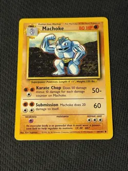 Machoke 34/102 - Pokemon Base Set Unlimited LP 4 - Image 1