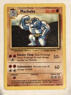 Machoke 34/102 MP Base Set Pokemon - Image 1