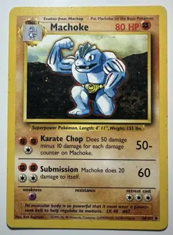 Machoke - 34/102 - Uncommon - Pokemon TCG Unlimited Base Set WOTC 1999 MP - Image 1