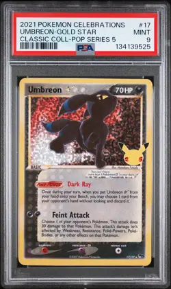 2021 POKEMON CELEBRATIONS CLASSIC COLL #17 UMBREON-GOLD STAR PSA 9 - Image 1