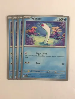 Pokemon TCG Scarlet & Violet 4x Playset Wiglett 056/198 Near Mint - Image 1