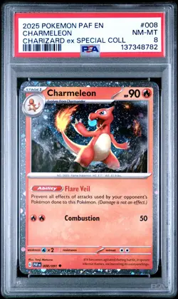 2025 POKEMON PAF EN-PALDEAN FATES CHARIZARD EX SPECIAL COLL CHARMELEON PSA 8 - Image 1