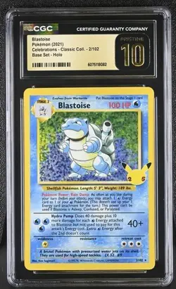 Pokemon Celebrations Blastoise 2/102 CGC Pristine 10! - Image 1