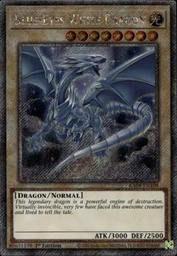 Blue-Eyes White Dragon 1st Ed MVP1 Art Platinum Rare RA04-EN108 Yu-Gi-Oh! - Image 1