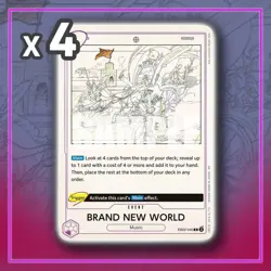 Brand New World EB02-040 R Extra Booster Anime 25th ONE PIECE TCG x4 - Image 1