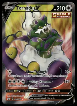 Tornadus V (Full Art) NM 184/198 SWSH06: Chilling Reign Pokemon Card - Image 1