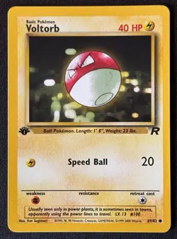 1st Edition Voltorb - Team Rocket - #69/82 - Vintage Pokemon Card 1999 WOTC - Image 1