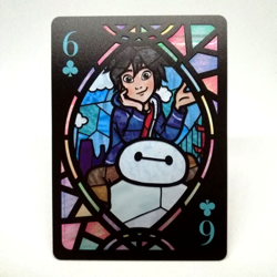 Tadashi Hamada Baymax 6 clover disney Stained glass playing card TENYO trump - Image 1