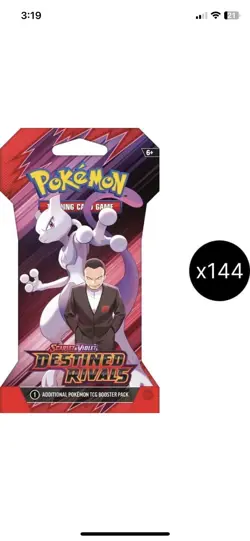 Pokemon Destined Rivals Sealed Case 144x Sleeved Booster Packs - Image 1