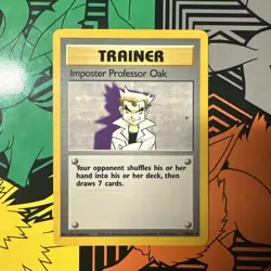 Pokemon TCG 1999 Base Set *Shadowless Impostor Professor Oak Trainer 73/102* - Image 1