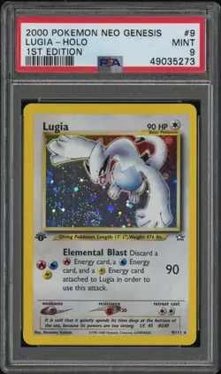 2000 POKEMON NEO GENESIS 1ST EDITION #9 LUGIA HOLO PSA 9 MINT - Image 1